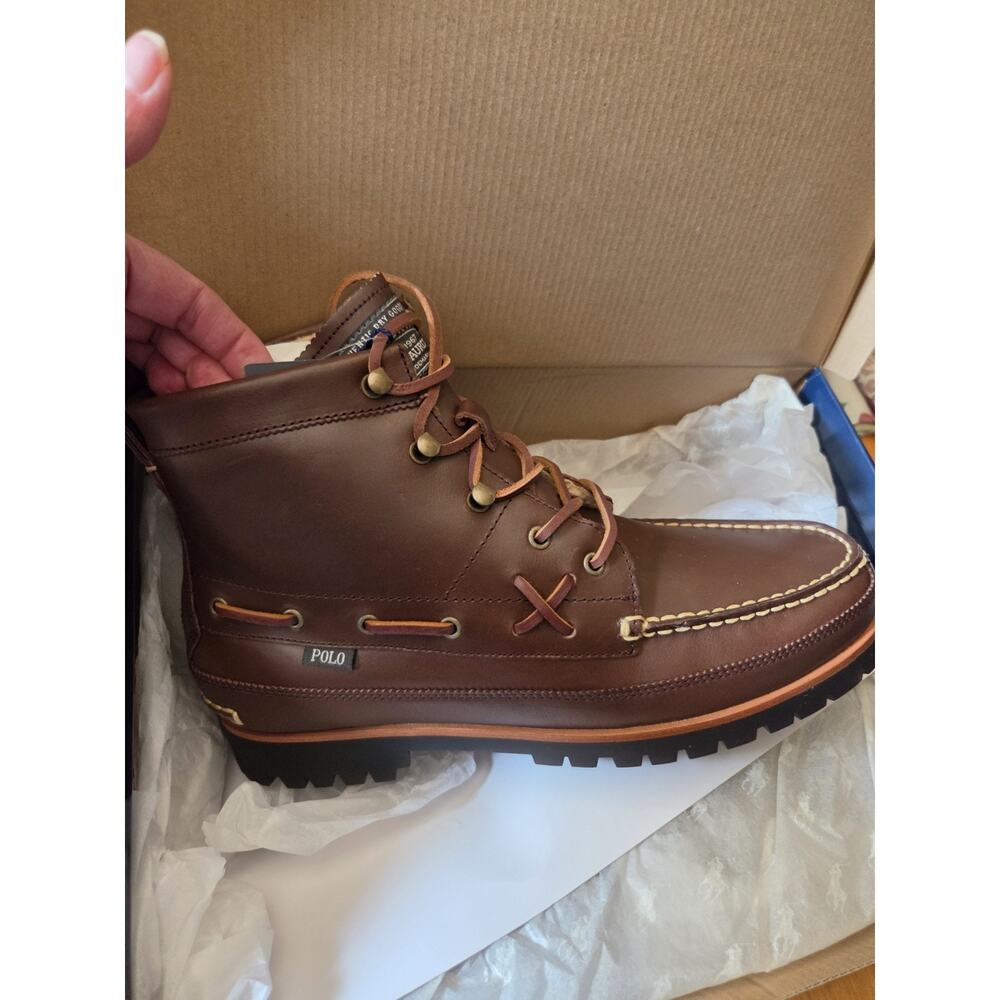 Polo Ralph Lauren Ranger Country Mid Boot Leather Sz 10 - Picture 2 of 8